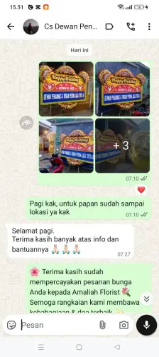 Testimonial Papan Bunga Pernikahan cicalengka wetan